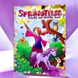 Springtime Coloring and Activity Book Rabbit Flower Bird Bees Horse Snail Duck